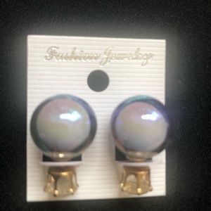 Glass globe jacket earrings